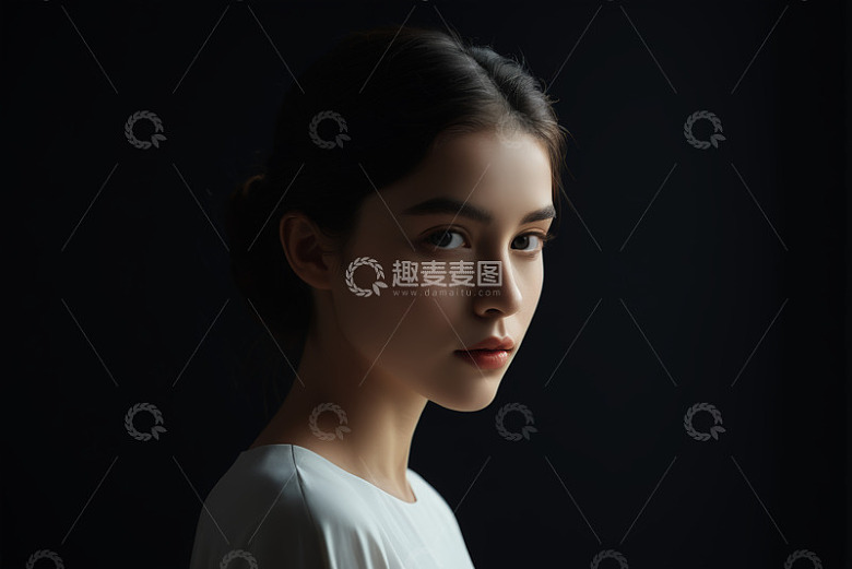 女性半身肖像特写