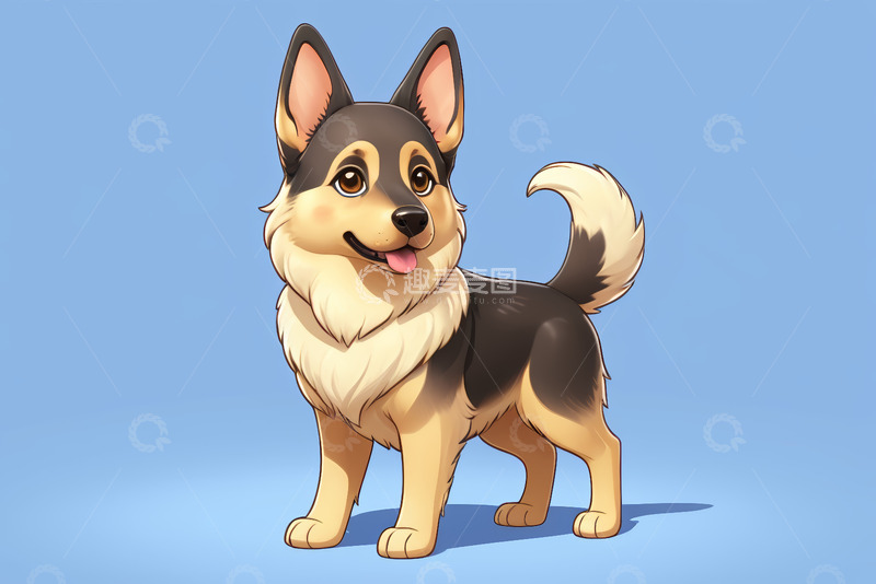 高清大图下载【趣麦麦图】卡通小狗站立形象素材