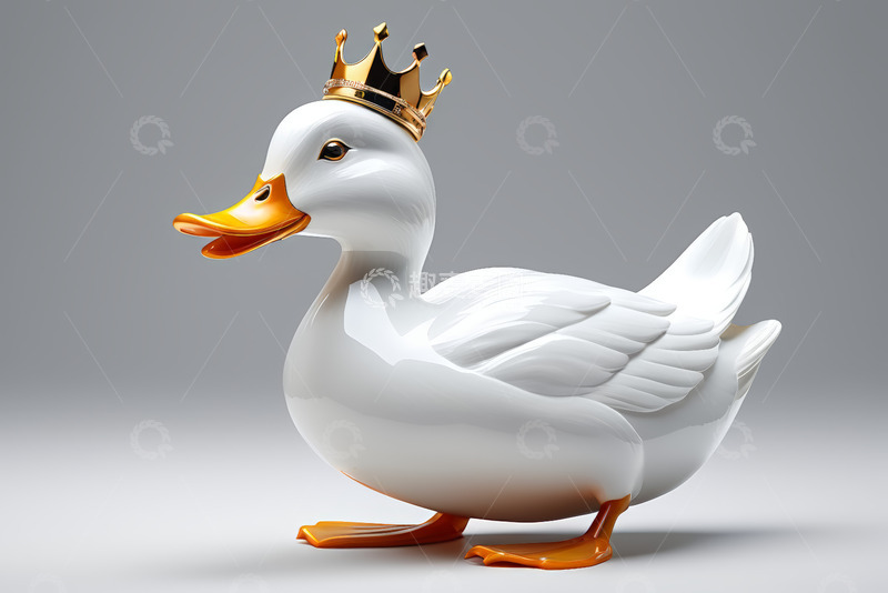 高清大图下载【趣麦麦图】戴皇冠的卡通鸭子形象