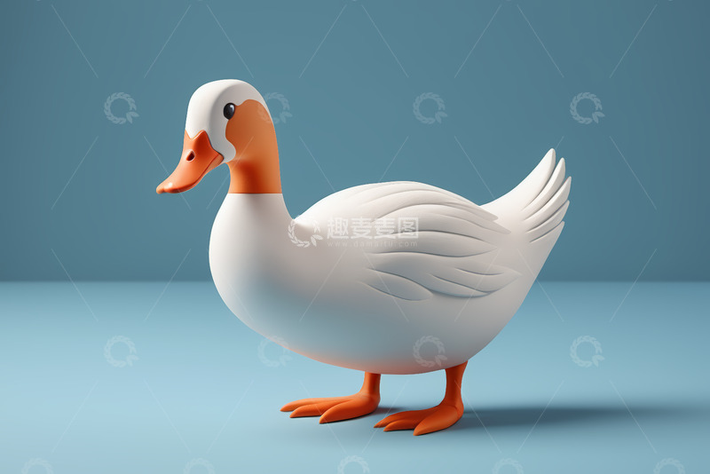 高清大图下载【趣麦麦图】卡通鸭子3D模型展示