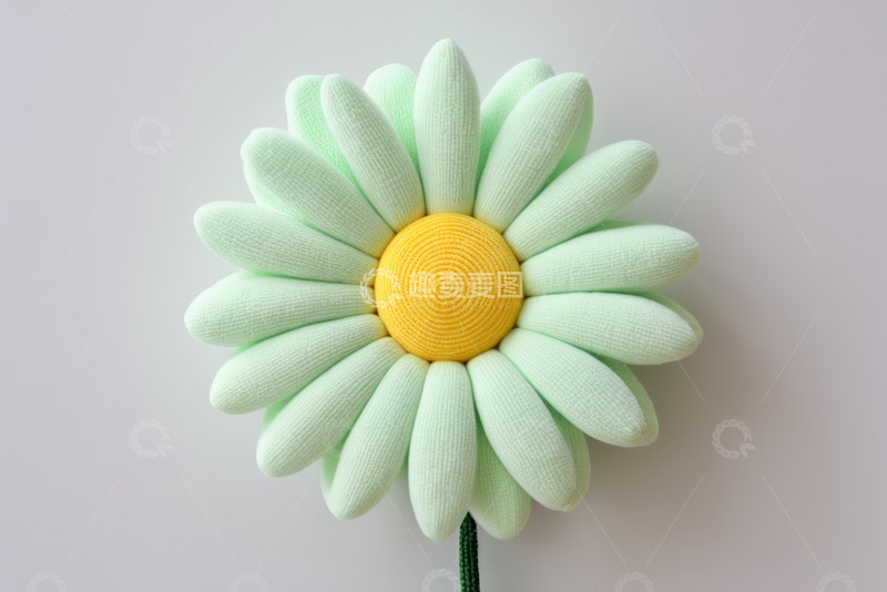高清大图下载【趣麦麦图】绿色布艺雏菊装饰摆件
