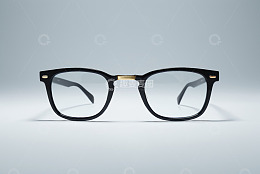 黑色时尚框架眼镜特写