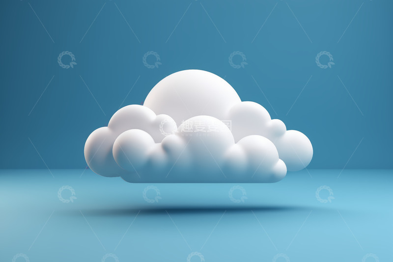 高清大图下载【趣麦麦图】蓝色背景上的立体白云素材