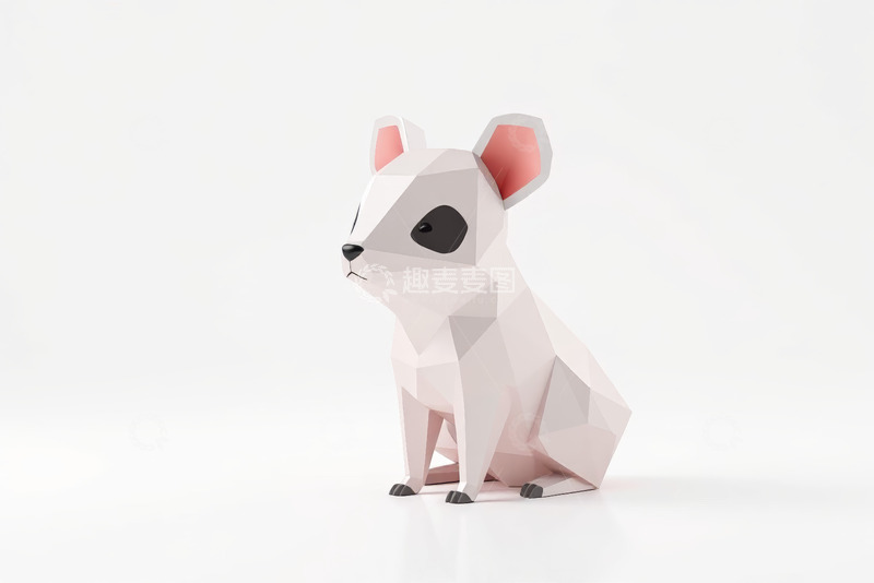 高清大图下载【趣麦麦图】低多边形风格的卡通小鼠模型