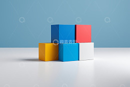 彩色立方体堆叠展示