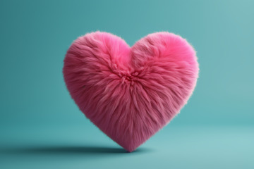 粉色毛绒心形物体特写