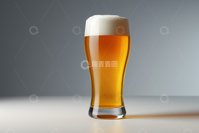 高清大图下载【趣麦麦图】满杯啤酒带丰富泡沫特写