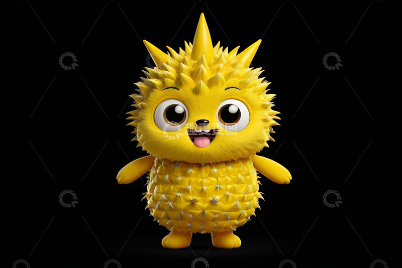 高清大图下载【趣麦麦图】黄色卡通菠萝形象角色