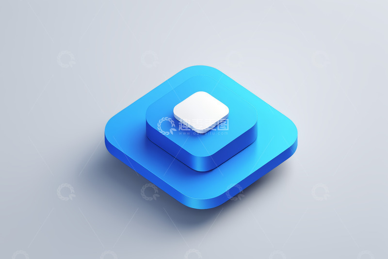 高清大图下载【趣麦麦图】蓝色立体方形图标设计素材