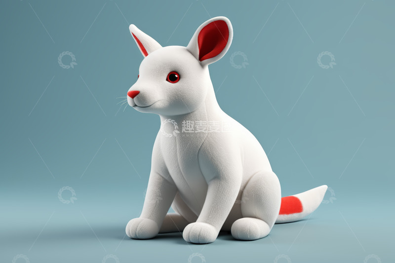 高清大图下载【趣麦麦图】白色卡通袋鼠3D模型