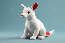 白色卡通袋鼠3D模型