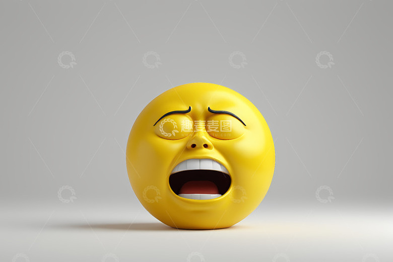 黄色卡通表情符号特写