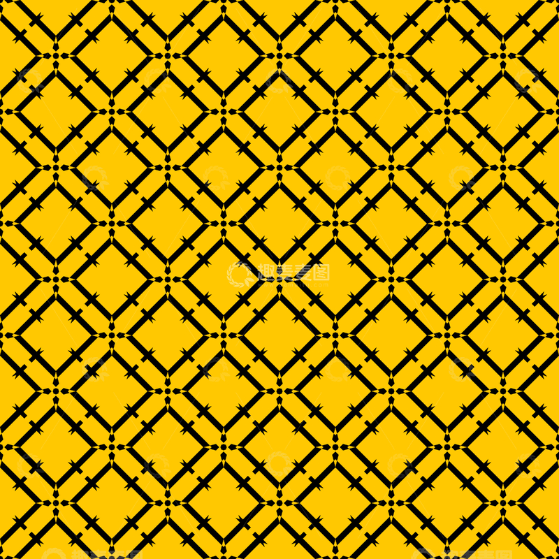 源文件下载【趣麦麦图】黄黑几何花纹背景图695