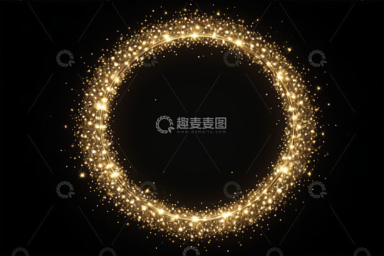 金色发光粒子环形素材