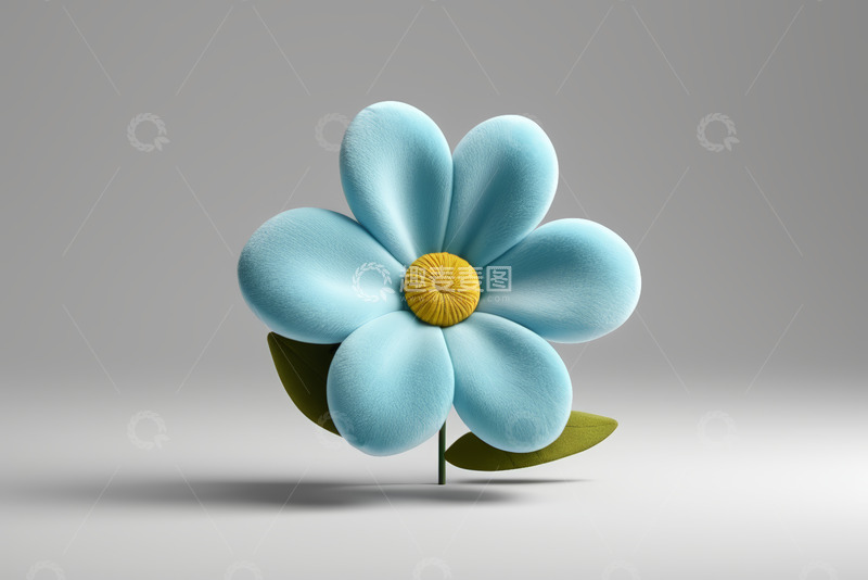 高清大图下载【趣麦麦图】蓝色花朵3D设计素材