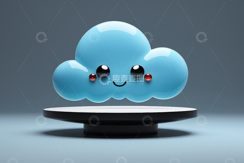 高清大图下载【趣麦麦图】蓝色卡通云朵形象展示