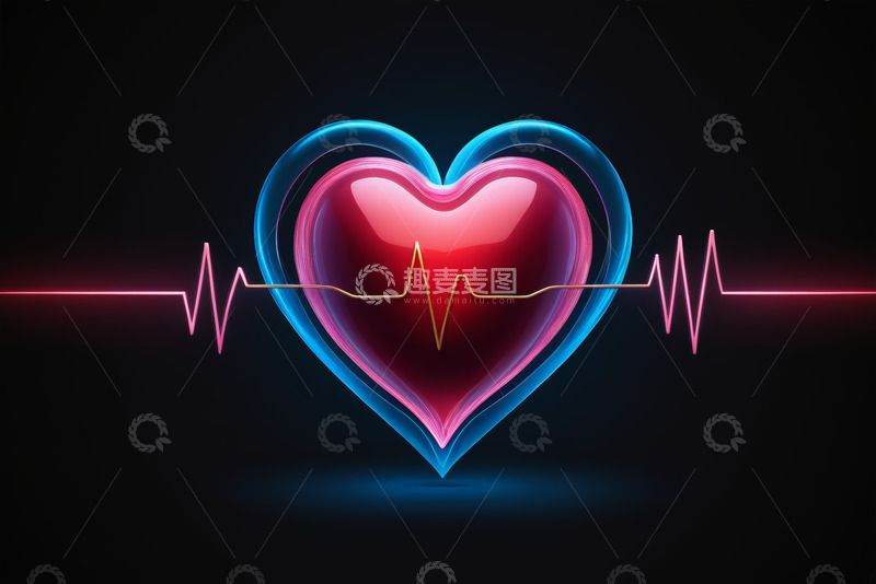 高清大图下载【趣麦麦图】心脏与心电图医学主题素材