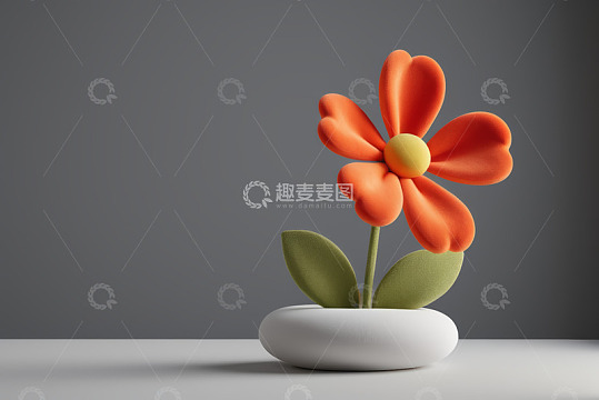 橙色花朵3D模型静物