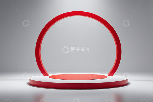 红色环形展示台