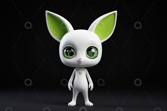 可爱白色兔子动画角色