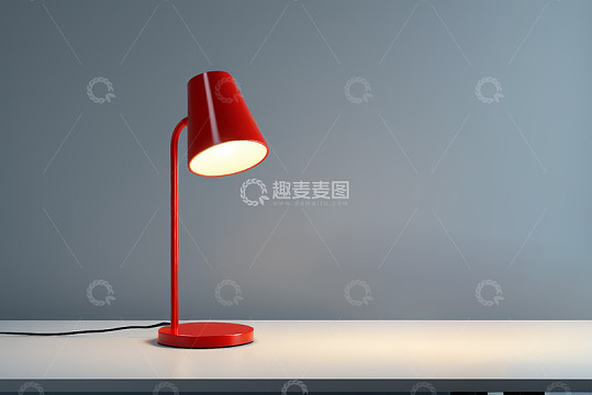 红色台灯特写