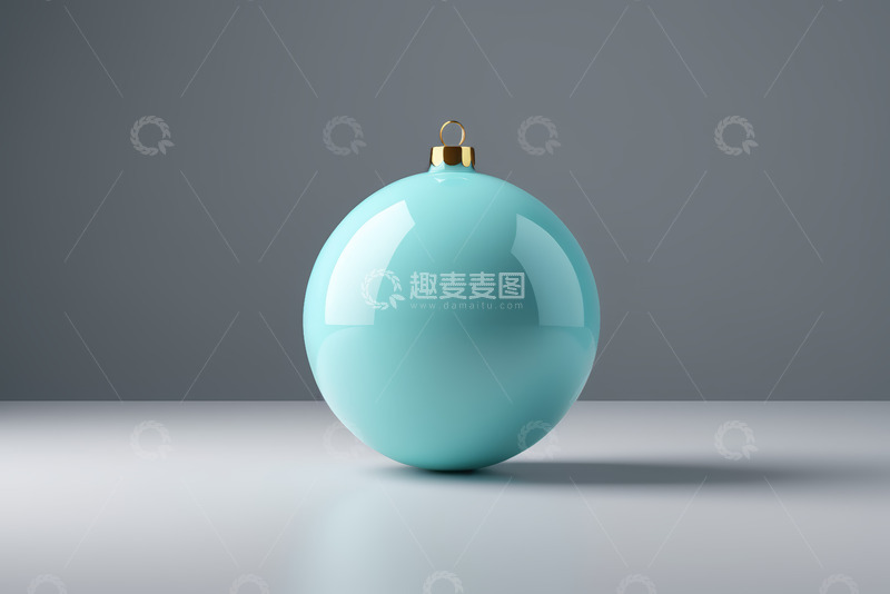高清大图下载【趣麦麦图】浅蓝色圣诞装饰球