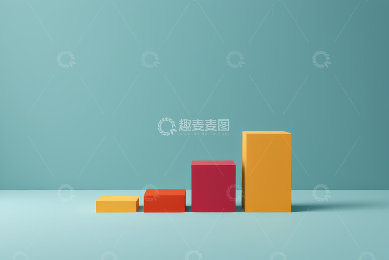 高清大图下载【趣麦麦图】彩色柱状图表展示