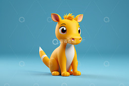 黄色卡通动物3D形象