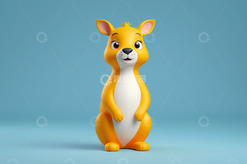 高清大图下载【趣麦麦图】站立的卡通袋鼠形象