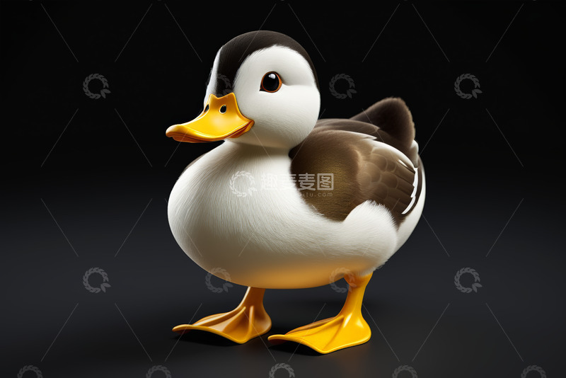 高清大图下载【趣麦麦图】-卡通鸭子形象特写