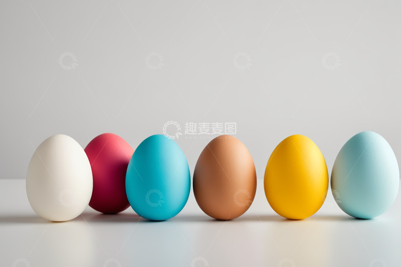 高清大图下载【趣麦麦图】彩色鸡蛋排列静物