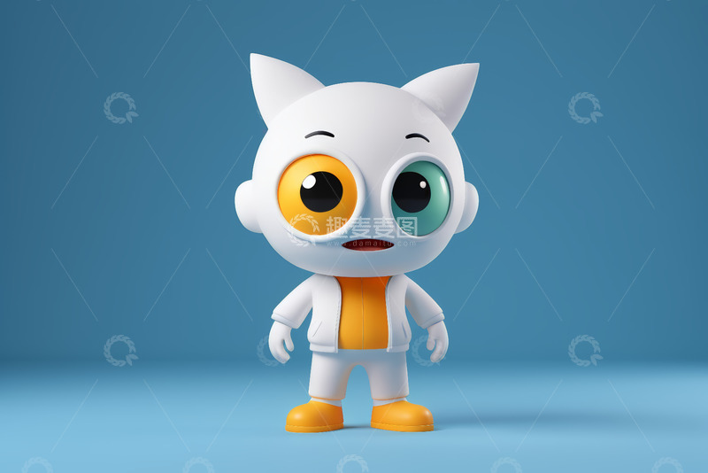 高清大图下载【趣麦麦图】卡通猫耳形象3D角色展示