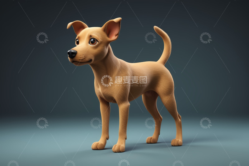 高清大图下载【趣麦麦图】卡通小狗站立姿态素材