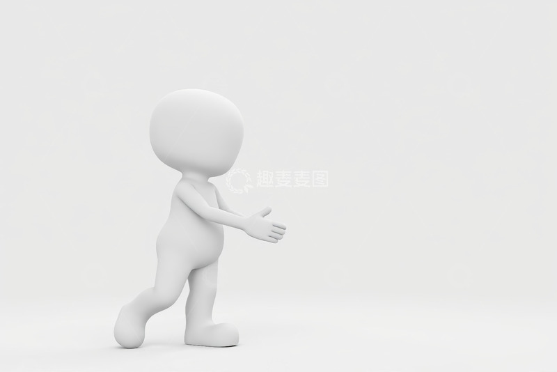 高清大图下载【趣麦麦图】3D卡通角色行走伸手动作