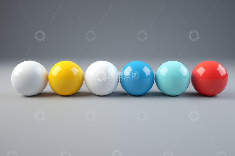 高清大图下载【趣麦麦图】彩色球体排列素材