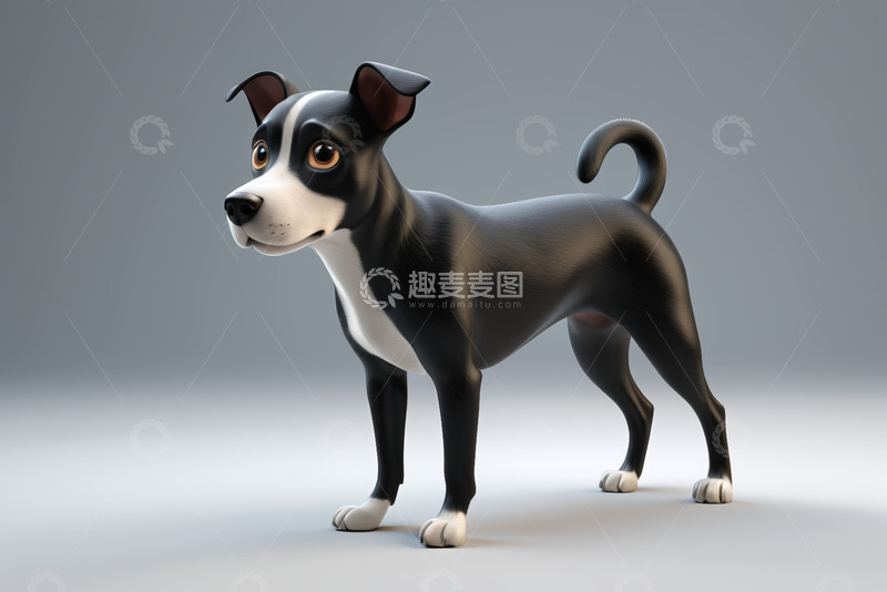 高清大图下载【趣麦麦图】卡通小狗站立形象素材