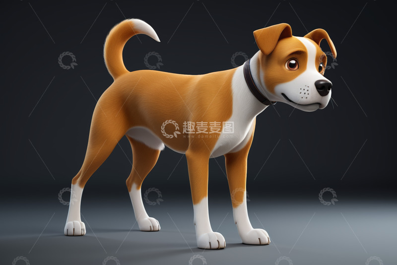 高清大图下载【趣麦麦图】站立的卡通小狗形象