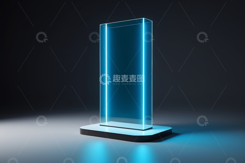 高清大图下载【趣麦麦图】现代发光透明展示台