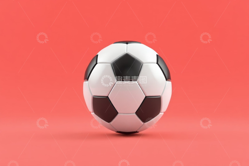 高清大图下载【趣麦麦图】红色背景上的足球