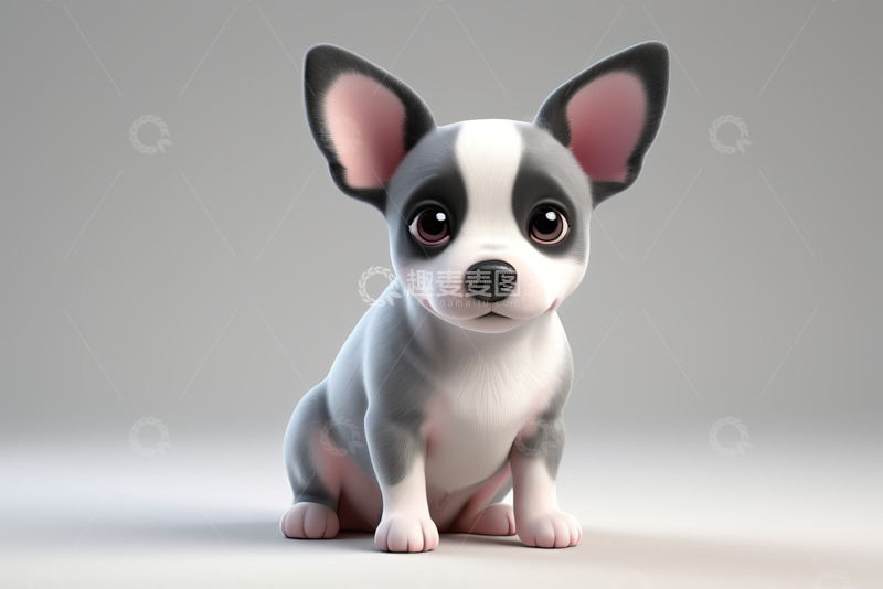 高清大图下载【趣麦麦图】可爱卡通小狗特写