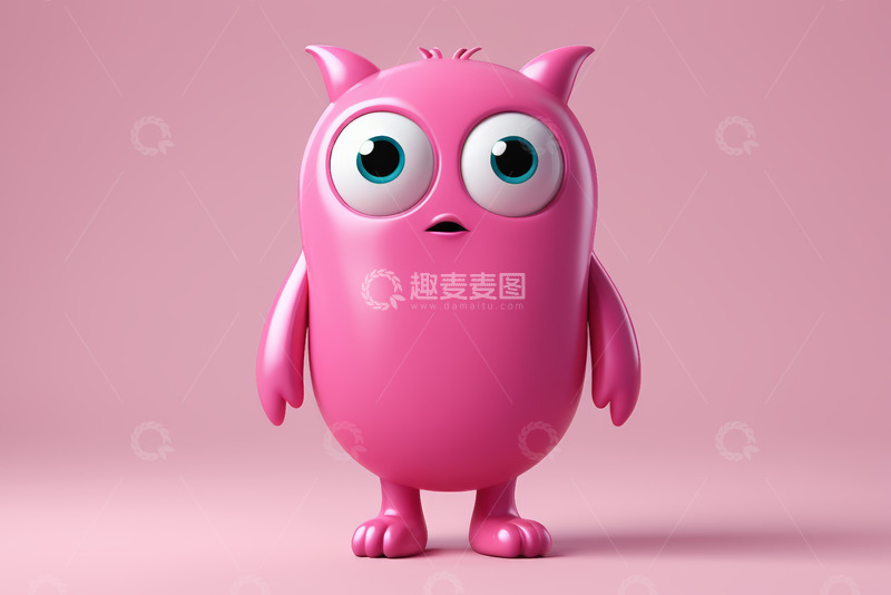 高清大图下载【趣麦麦图】粉色卡通角色形象