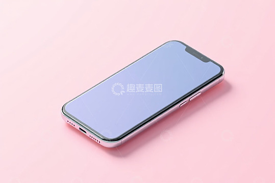 粉色背景上的智能手机