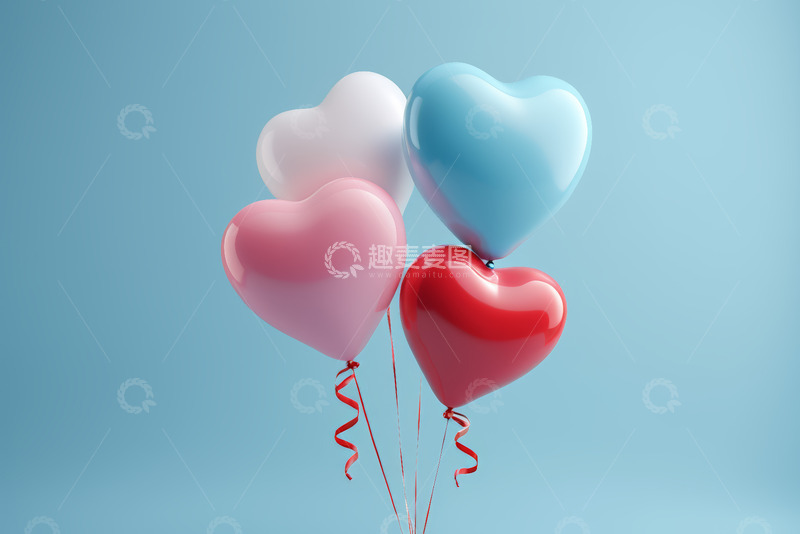 高清大图下载【趣麦麦图】心形气球组合素材