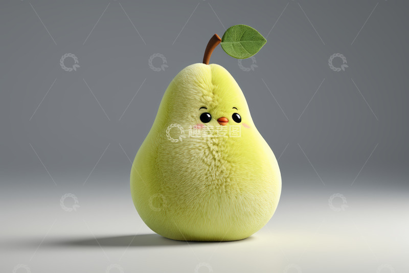 高清大图下载【趣麦麦图】可爱毛绒梨形象素材