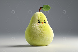 可爱毛绒梨形象素材