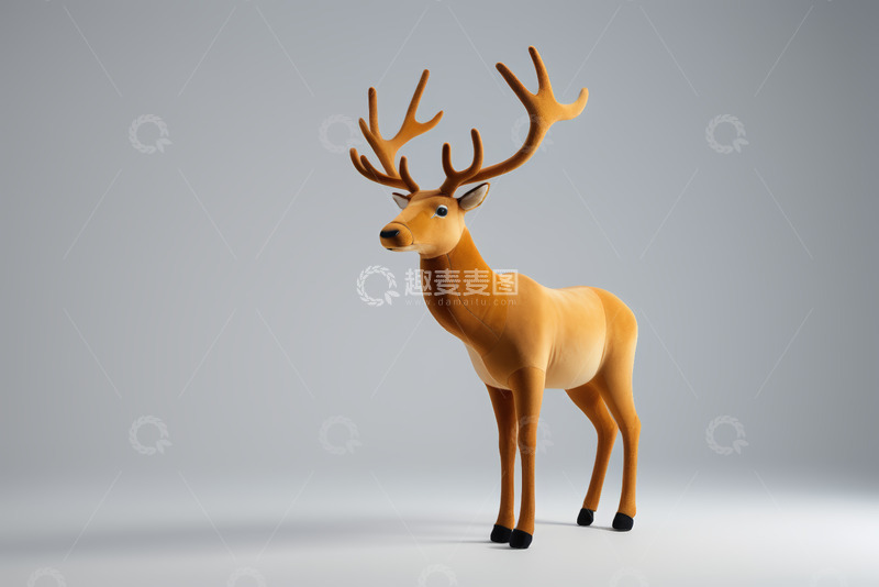 高清大图下载【趣麦麦图】站立姿态的卡通风格鹿