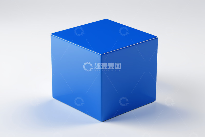 高清大图下载【趣麦麦图】蓝色立方体产品展示