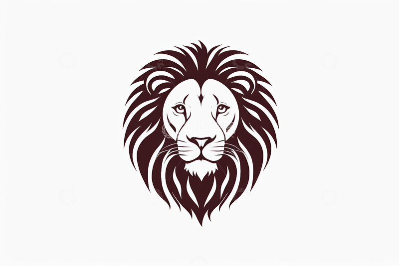 高清大图下载【趣麦麦图】狮子头部艺术插画素材