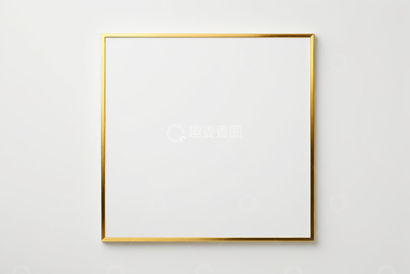 高清大图下载【趣麦麦图】白色背景上的金色方形框架