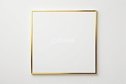 白色背景上的金色方形框架
